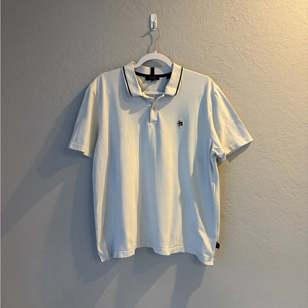 Ted Baker Cream Polo Shirt with Black Trim (L)